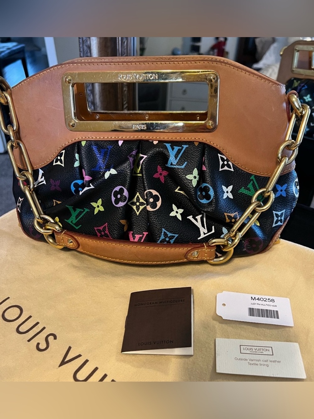 Louis Vuitton Multicolor Judy pm  Monogram Black and Brown Leather Shoulder Bag